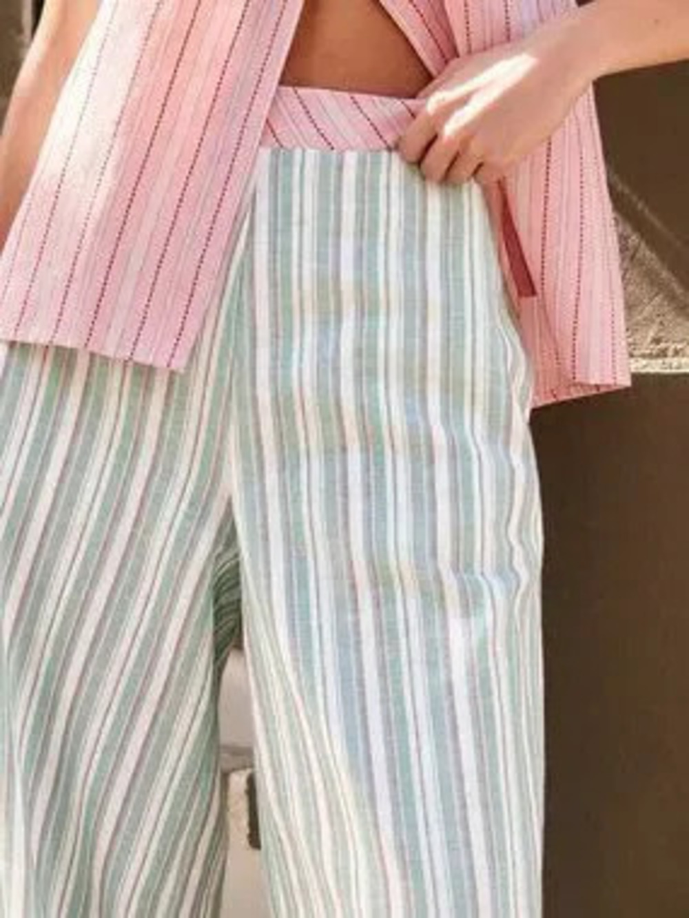 Multicolor Sexy Women's Sleeveless Halter Top & Wide-Leg Pants
